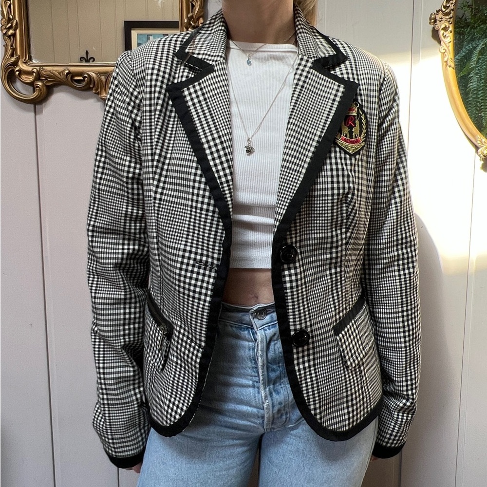 Renuar plaid blazer with cool patch size 38